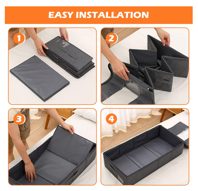 Amj Cesta De Almacenamiento Plegable Para Debajo De La Cama X6 Unds OMC-704