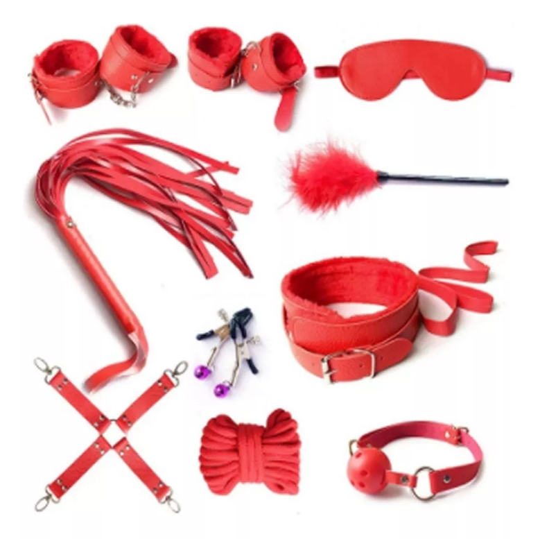 Kit Bondage Juego De 10 Piezas Bdsm X6 Unds OMC-429