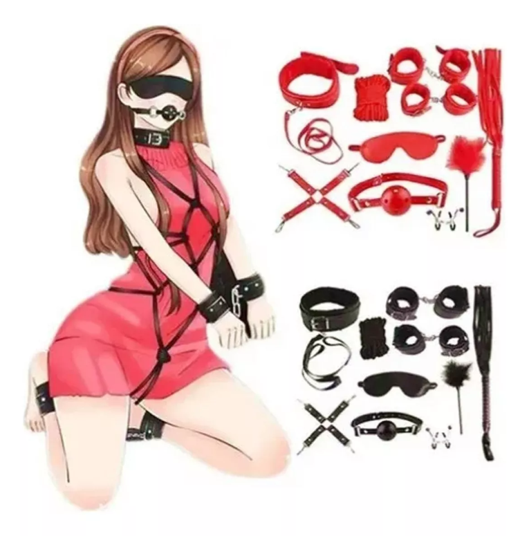 Kit Bondage Juego De 10 Piezas Bdsm X6 Unds OMC-429