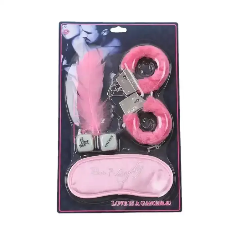 Dado Posiciones + Esposas + Pluma + Antifaz Erotico X6 Unds OMC-381