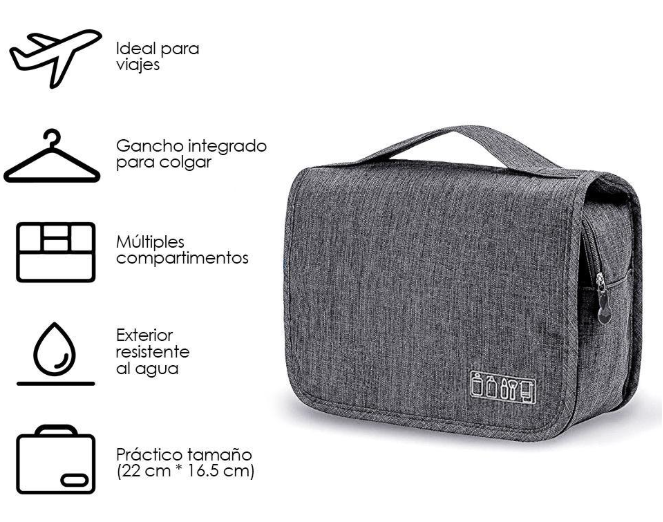 Neceser De Viaje Para Aseo Personal X6 Unds OMC-697