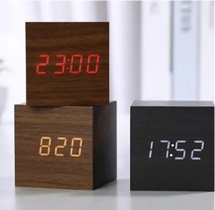 RELOJ DESPERTADOR DE MADERA X6UNDS - OMC-293