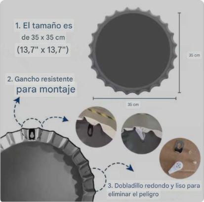 DECORACION DE PARED EN FORMA DE TAPA X6UNDS - OMC-443