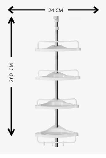 ORGANIZADOR ESQUINERO PARA BAÑO DE 4 NIVELES X6UNDS - OMC-129