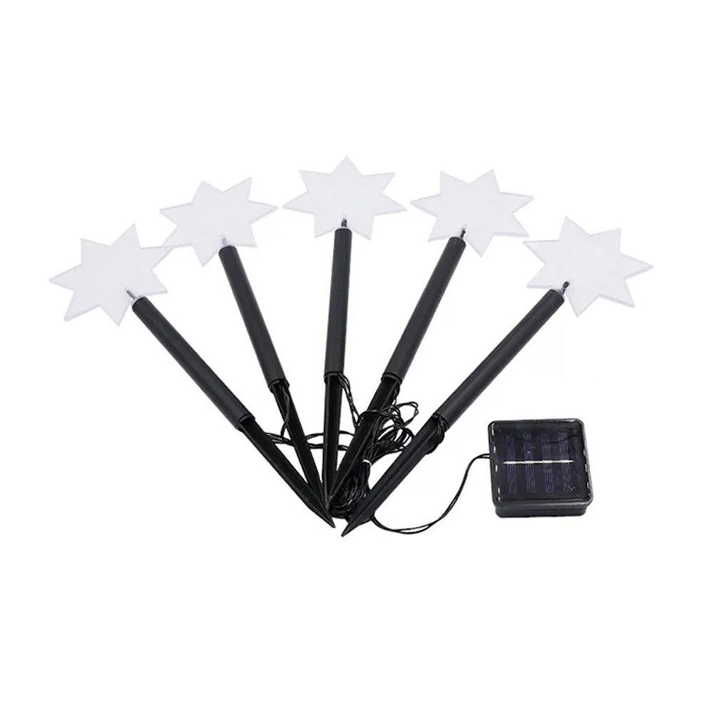 LUZ SOLAR NAVIDEÑA EN FORMA DE ESTRELLA X 6 Unidades (OMC- 082)