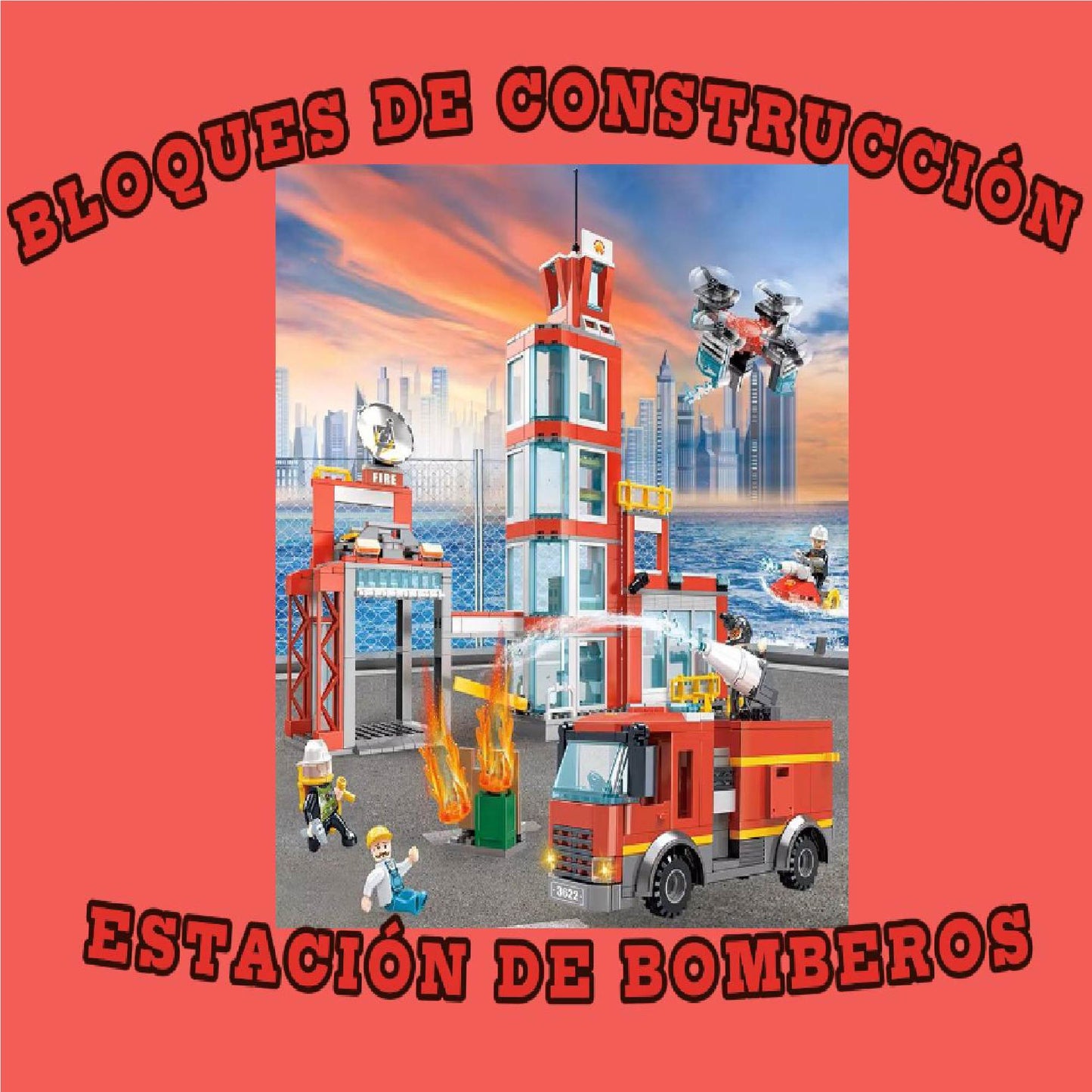 ESTACIÓN DE BOMBEROS BLOQUES DE CONSTRUCCIÓN - 12486666