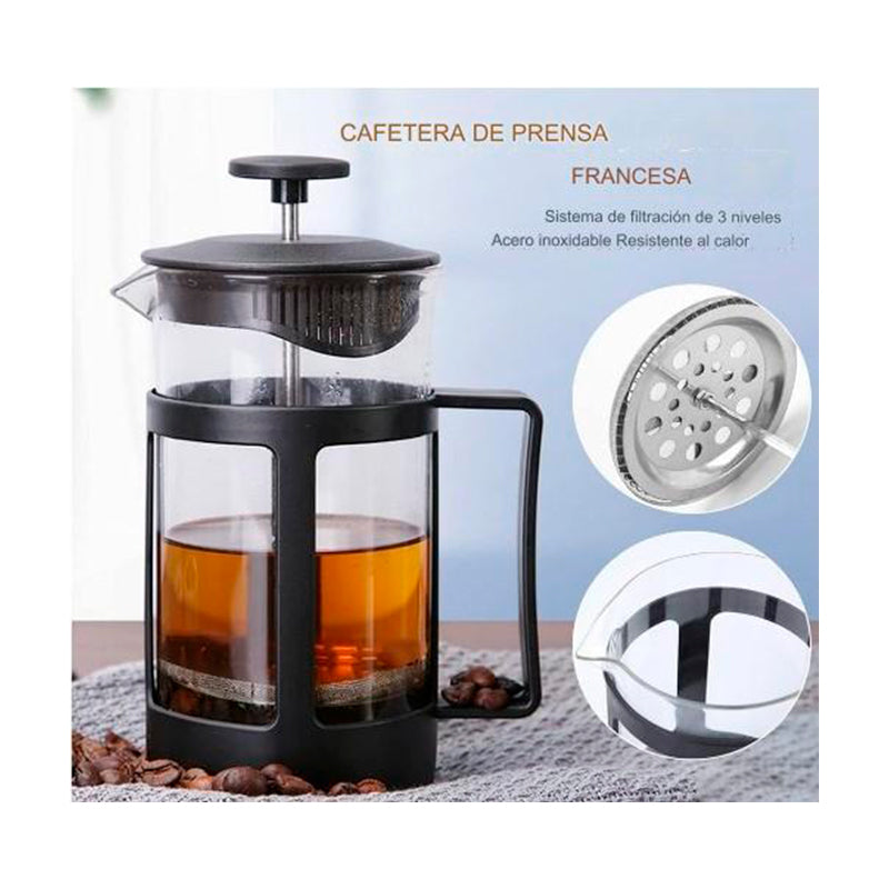 CAFETERA PRENSA FRANCESA EN VIDRIO X6UNDS - OMC-470