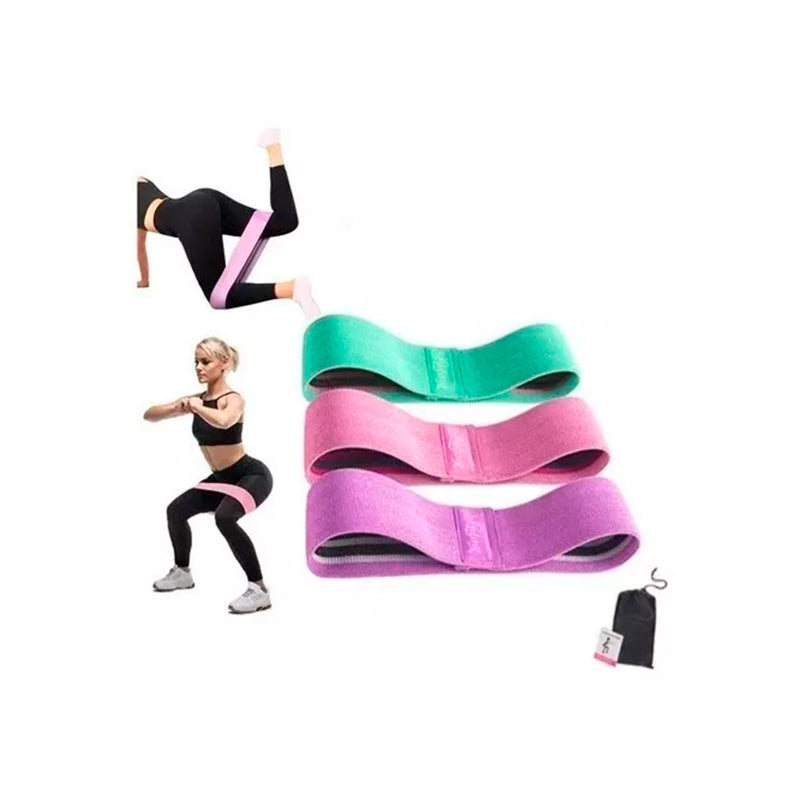 SET POR 3 BANDAS ELASTICAS EN TELA X6UNDS - OMC-253