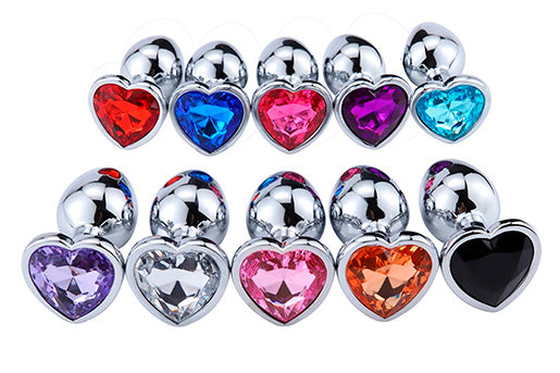 PLUG ANAL EN ACERO TALLA L FORMA DE CORAZON X6UNDS