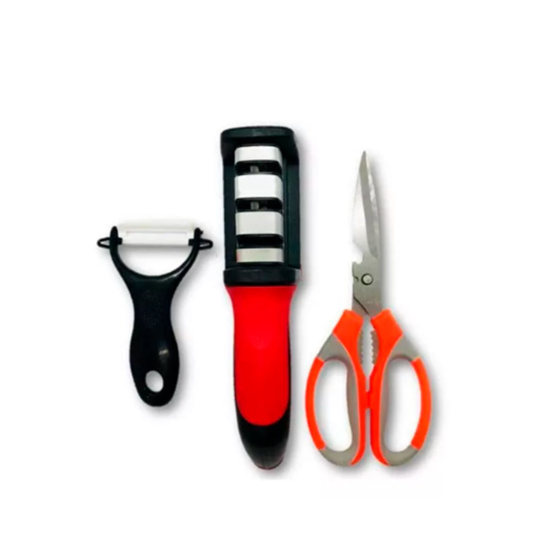 SET AFILADOR+TIJERAS + PELADOR X6UNDS -OMC-493