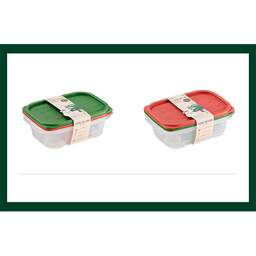 SET POR 3 PORTACOMIDAS CON DISEÑO NAVIDEÑO X6UNDS - OMC-648