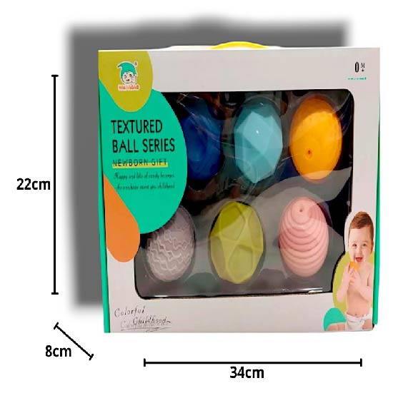 PELOTAS DE ESTIMULACION PARA BEBE X6UNDS - BLSQ-32