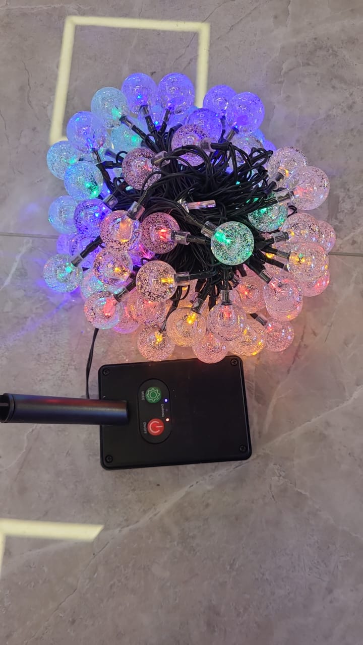 LUZ SOLAR NAVIDEÑA, 100 BOMBILLOS, 10M X5 UNDS - OMC-076
