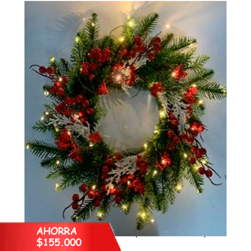 Coronas navideñas con luz x 6 unds - yh14-21053