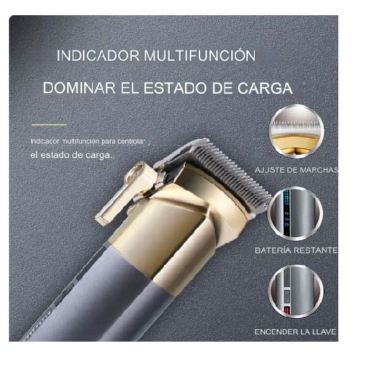 MAQUINA CORTADORA PARA CABELLO KEMEI NEGRA CON DORADO X6UNDS- OMC-483
