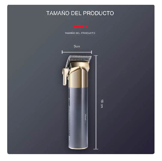 MAQUINA CORTADORA PARA CABELLO KEMEI NEGRA CON DORADO X6UNDS- OMC-483