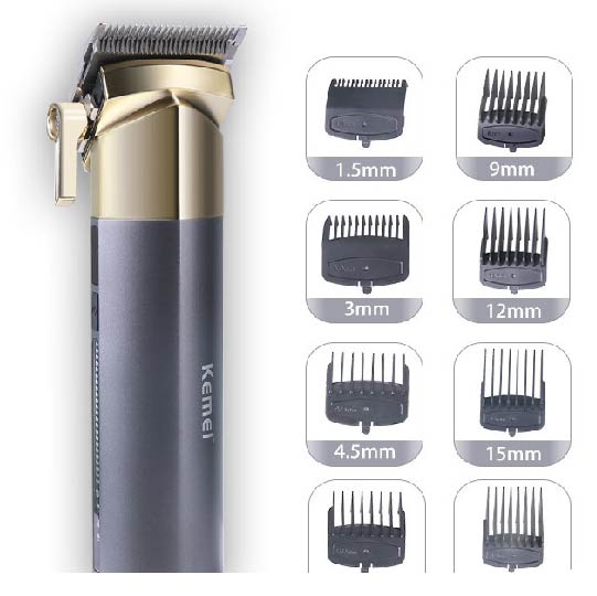 MAQUINA CORTADORA PARA CABELLO KEMEI NEGRA CON DORADO X6UNDS- OMC-483