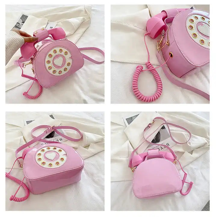 BOLSO EN FORMA DE TELEFONO CON BOCINA DECORATIVA x6UNDS - POC-730