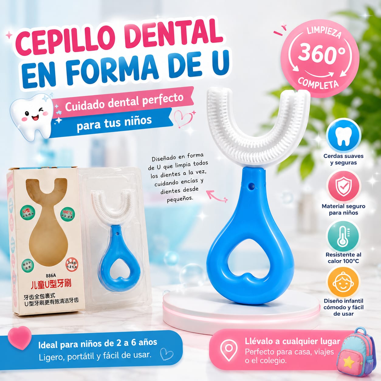 Cepillo Dental 360° en Forma de U X6UNDS POC-10357