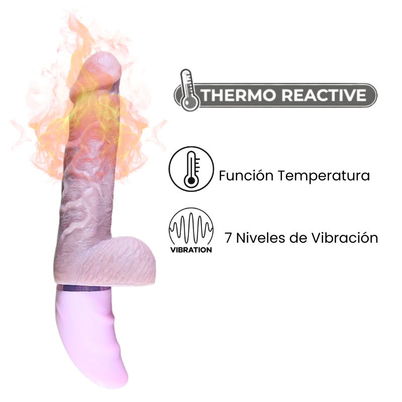Dildo Vibrador Realista Con Temperatura y 7 Niveles de Vibración OMC-434 X6 Unds