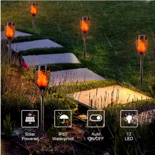 ANTORCHA LED CON PANEL SOLAR X 6UNDS - OMC-098