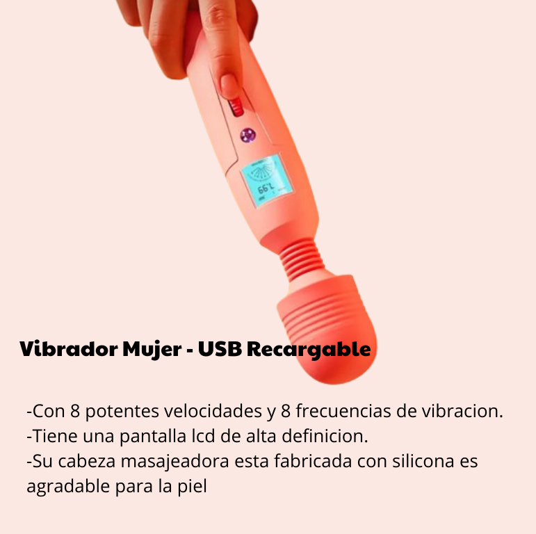 Vibrador Tipo Hitachi, Masajeador Inalámbrico 8 Velocidades X 6 Unds  OMC-340