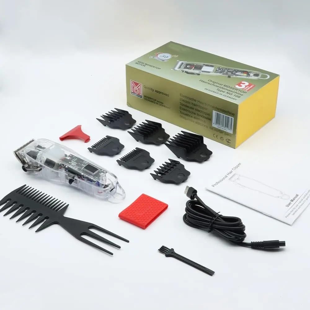 MAQUINA CORTADORA PARA CABELLO KEMEI TRANSPARENTE X6UNDS- OMC-484