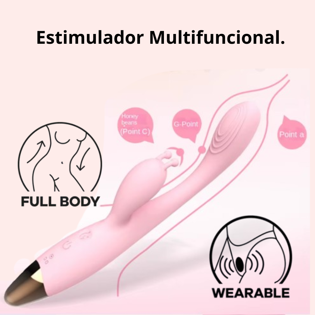 DILDO VIBRADOR DUAL CONEJO MULTIFUNCIONAL  X6 Unds OMC-414