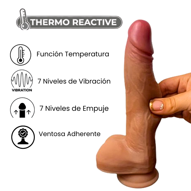 Dildo Vibrador Multifuncional Con 7 Modos de Calefacción y Empuje a Control Omc 435  X 6 Unds  OMC-435