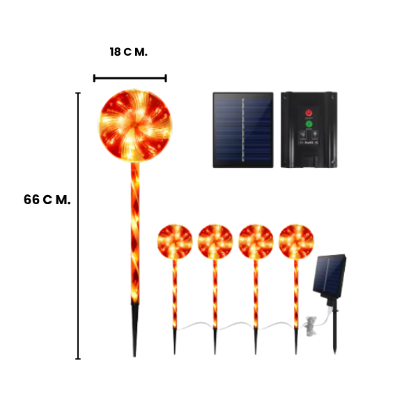 SET X3 LUZ EN FORMA DE PALETA CON PANEL SOLAR X6UNDS - OMC- 081