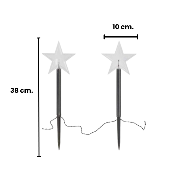 SET 5 ESTRELLAS CON ESTACA Y PANEL SOLAR X 6 UNDS - OMC- 082