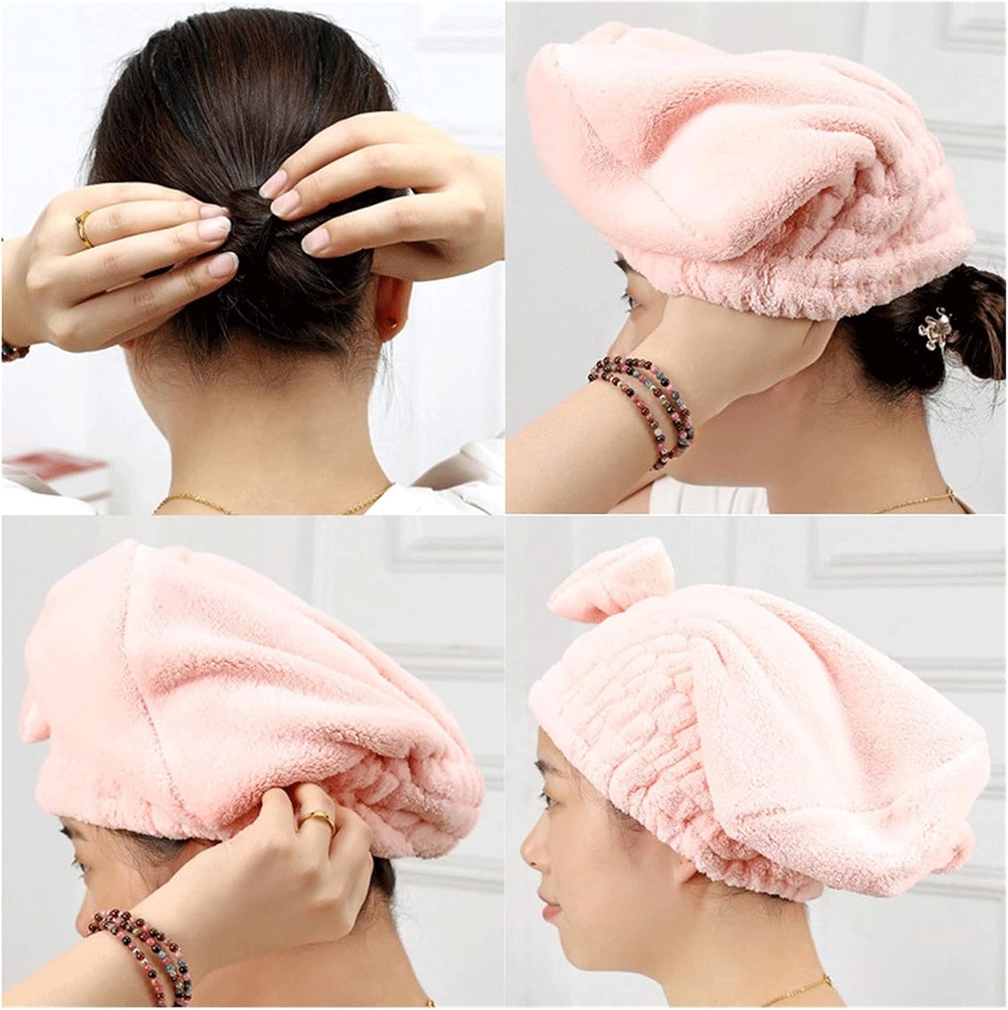 Gorro Toalla De Secado Para El Cabello Sin Maltratarlo X 6 Unidades OMC-469