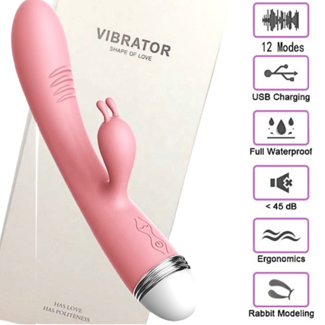 DILDO VIBRADOR DUAL  CONEJO X6 UNDS - OMC-322