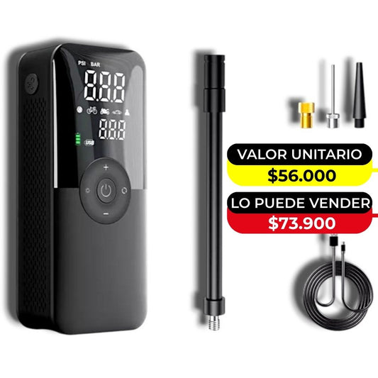 Compresor Portatil Para Moto, Carro, Bici Y Balones X6unds OMC-C3106-V2.0