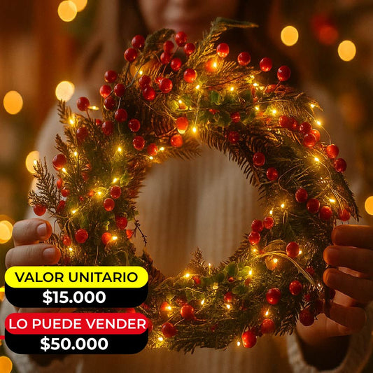 CORONA NAVIDEÑA CON LUZ  POC-2011- X6UNDS