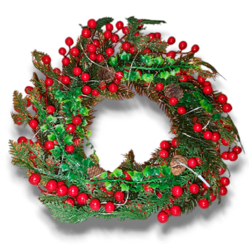 CORONA NAVIDEÑA CON LUZ  POC-2011- X6UNDS