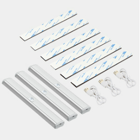 6 LÁMPARA LUZ LED CON SENSOR DE MOVIMIENTO RECARGABLE USB ( OMC-524 )