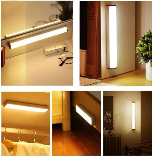6 LÁMPARA LUZ LED CON SENSOR DE MOVIMIENTO RECARGABLE USB ( OMC-524 )
