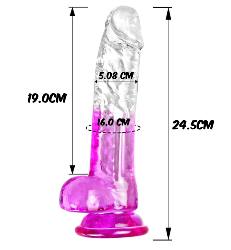 DILDO LANCES COCK 9.6 CRISTALINO BITONO X6 Unds OMC-422