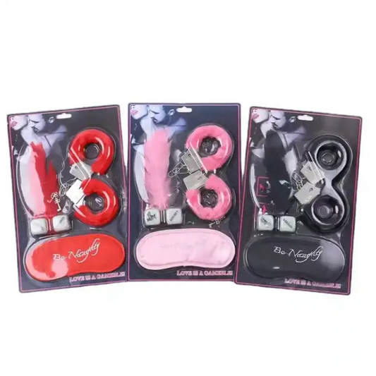 Dado Posiciones + Esposas + Pluma + Antifaz Erotico X6 Unds OMC-381