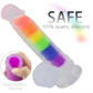 Consolador realista de silicona transparente arco iris X6 Unds  OMC-367