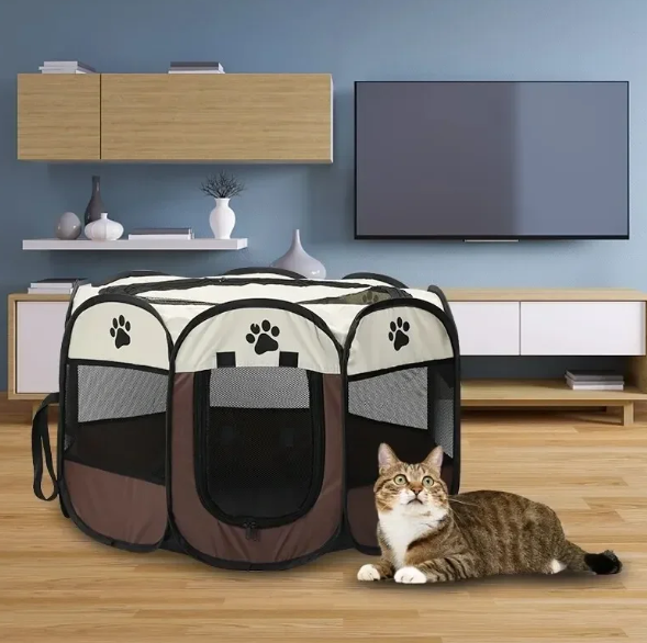 CORRAL PLEGABLE MEDIANO PARA MASCOTAS X6UNDS - OMC-10-2