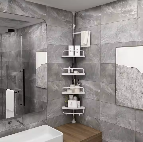 ORGANIZADOR ESQUINERO PARA BAÑO DE 4 NIVELES X6UNDS - OMC-129