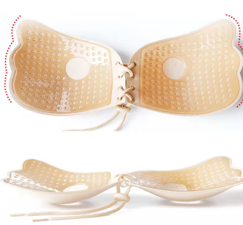 BRASIER INVISIBLE TIPO MARIPOSA BEIGE Y NEGRO POC-333 - X6UNDS