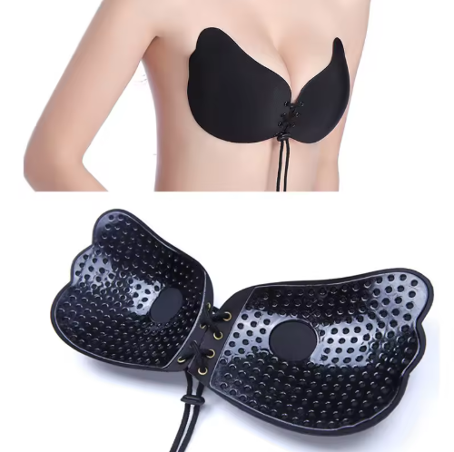 BRASIER INVISIBLE TIPO MARIPOSA BEIGE Y NEGRO POC-333 - X6UNDS