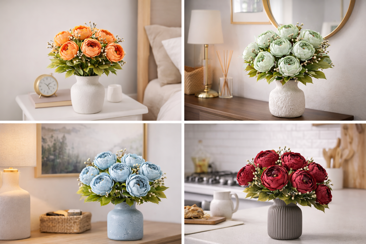RAMO DE FLORES ARTIFICIALES PACK X 6UNDS- OMC-718