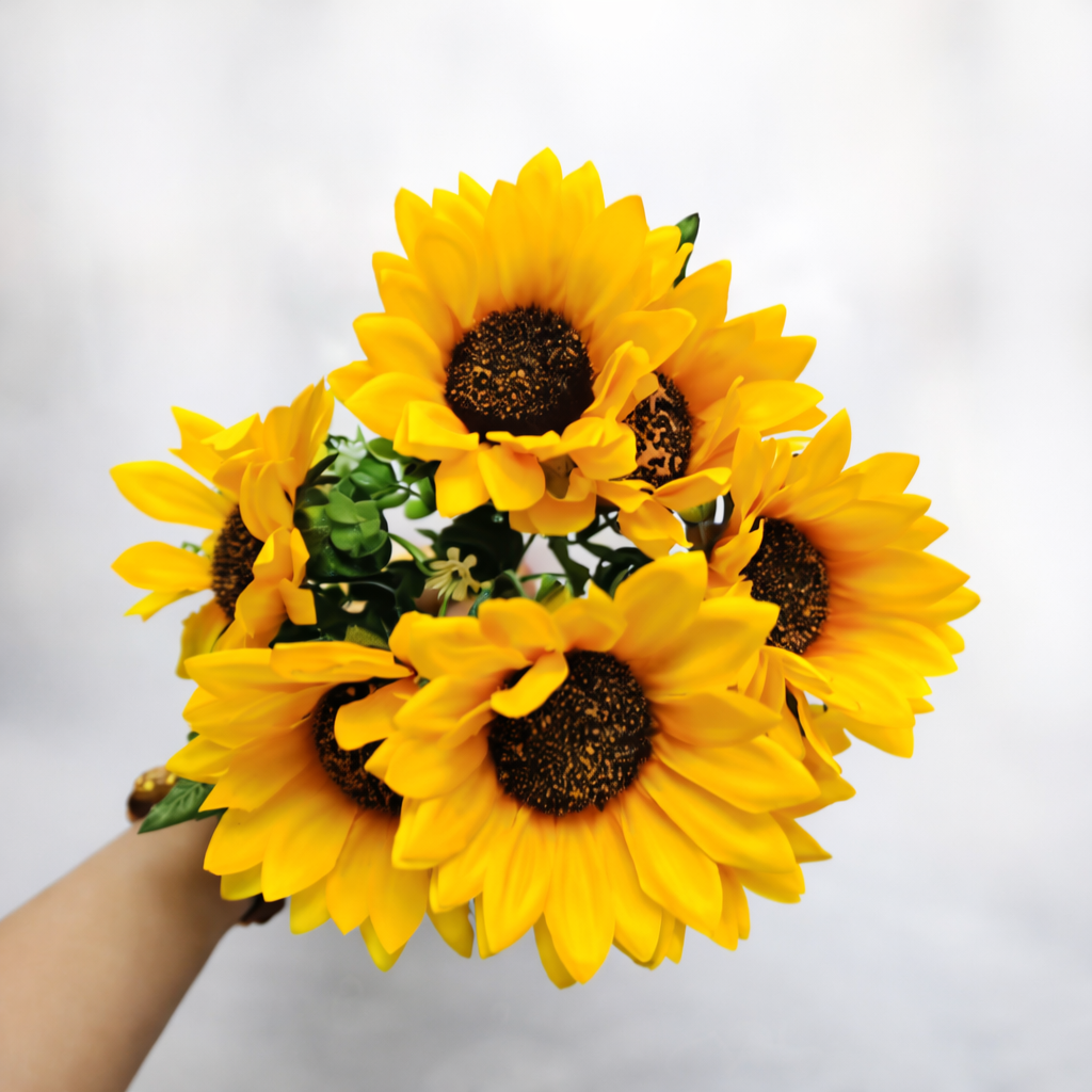 SET X 6 UNDS DE RAMO DE 6 GIRASOLES ARTIFICIALES - OMC-723