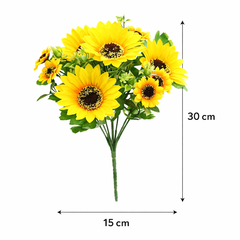 SET X 6 UNDS DE RAMO DE 6 GIRASOLES ARTIFICIALES - OMC-723