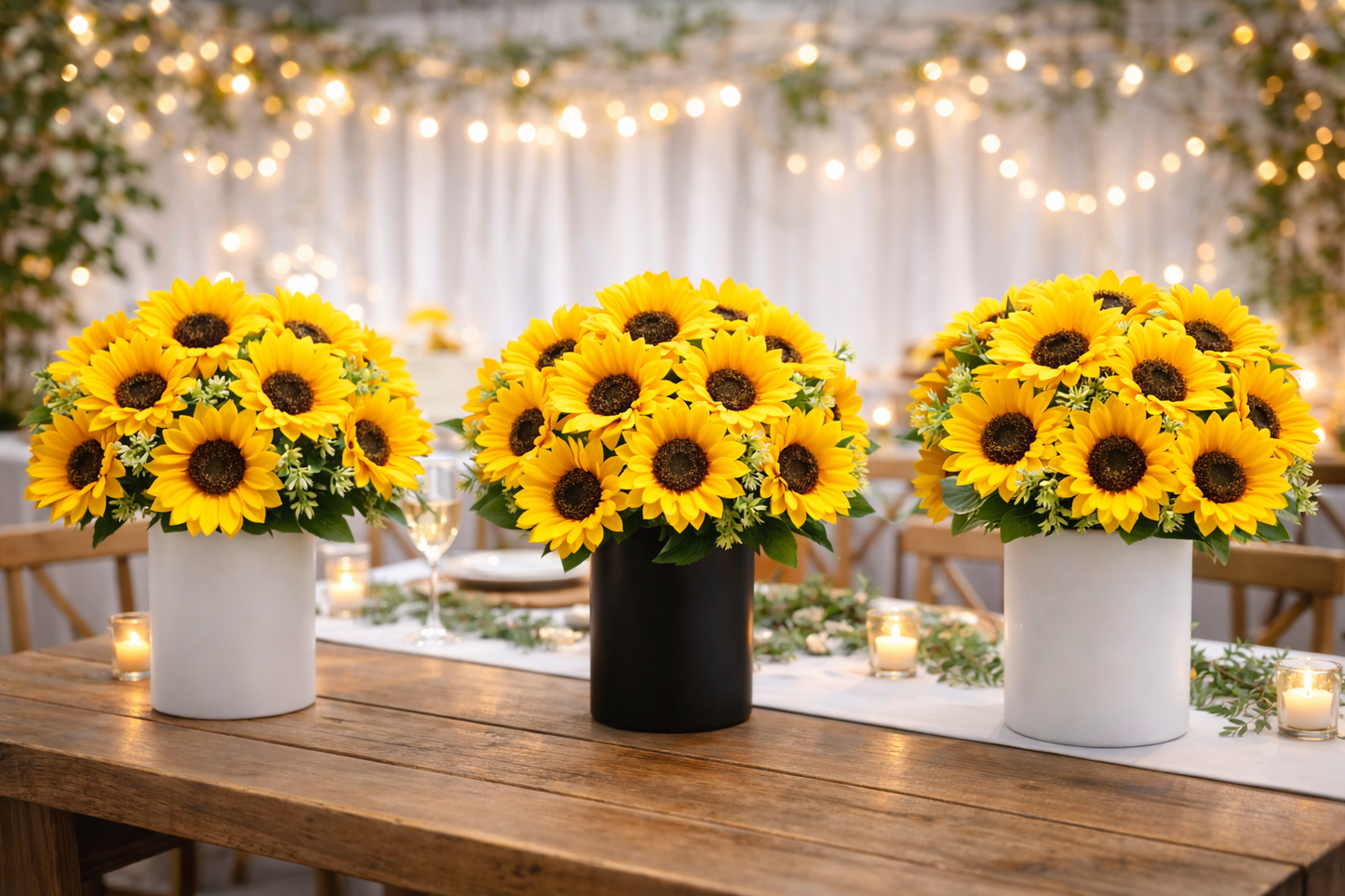 SET X 6 UNDS DE RAMO DE 6 GIRASOLES ARTIFICIALES - OMC-723