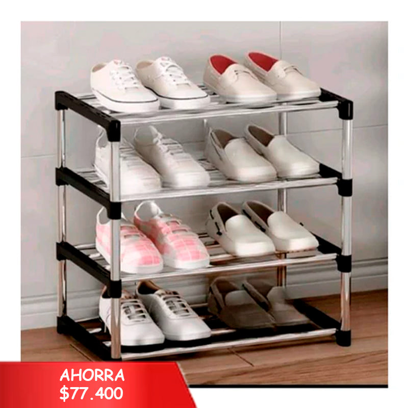 Organizador De Zapatos 4 Niveles Color Negro X 6 Unidades (8828-4)